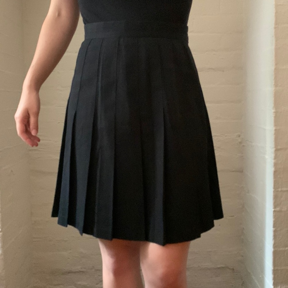 Black Pleated Skirt knee length